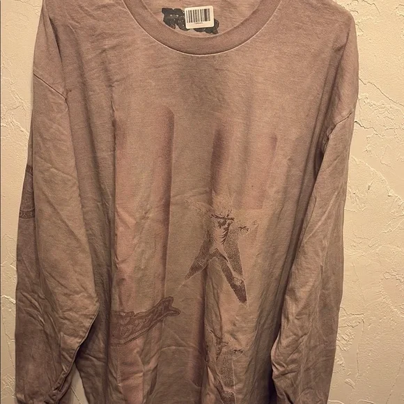 Travis Scott Long Sleeve Tee in Light Brown - Picture 2 of 4